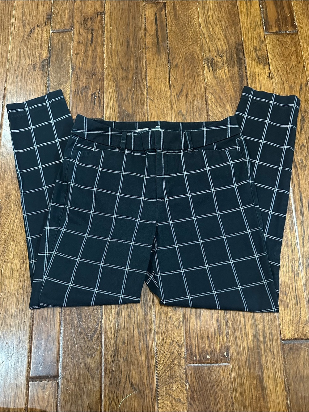 Old Navy Black Plaid High Rise Dress Pants Size 6